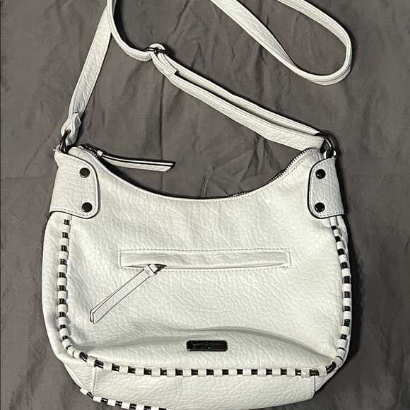 Jessica Simpson Handbags - Jessica Simpson White Crossbody Bag with Black Trim
